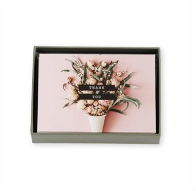 Thank You Cards Aqua Flowers