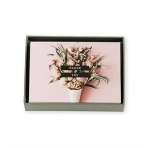 Thank You Cards Aqua Flowers