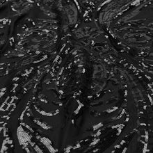 Load image into Gallery viewer, Amelia Embroidered Sequin - Black/Black