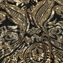 Load image into Gallery viewer, Amelia Embroidered Sequin - Black/Gold