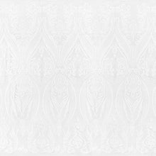 Load image into Gallery viewer, A panel of Amelia. Early Hollywood-inspired design with embroidered white sequin on a white stretch mesh base.