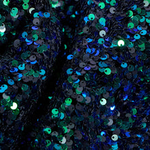 Load image into Gallery viewer, Duchess Embroidered Sequin - Black/Blue/Green