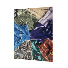 Load image into Gallery viewer, The front cover of the color card for Frozen Crushed Stretch Velvet.